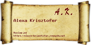 Alexa Krisztofer névjegykártya