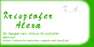 krisztofer alexa business card